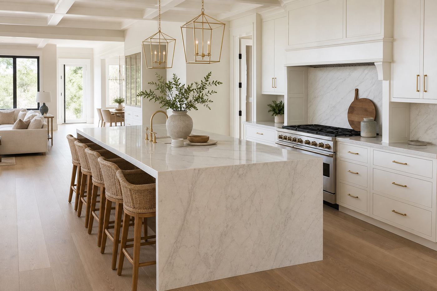 Bright open concept kitchen in an Atlanta-area home